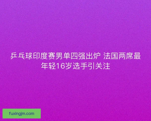 乒乓球印度赛男单四强出炉 法国两席最年轻16岁选手引关注